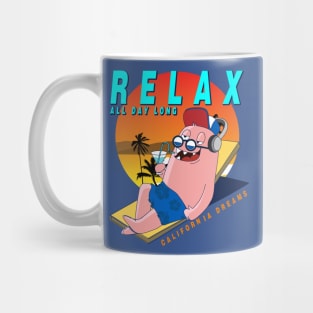 California beach summer Relax Cool Monster T shirt Mug